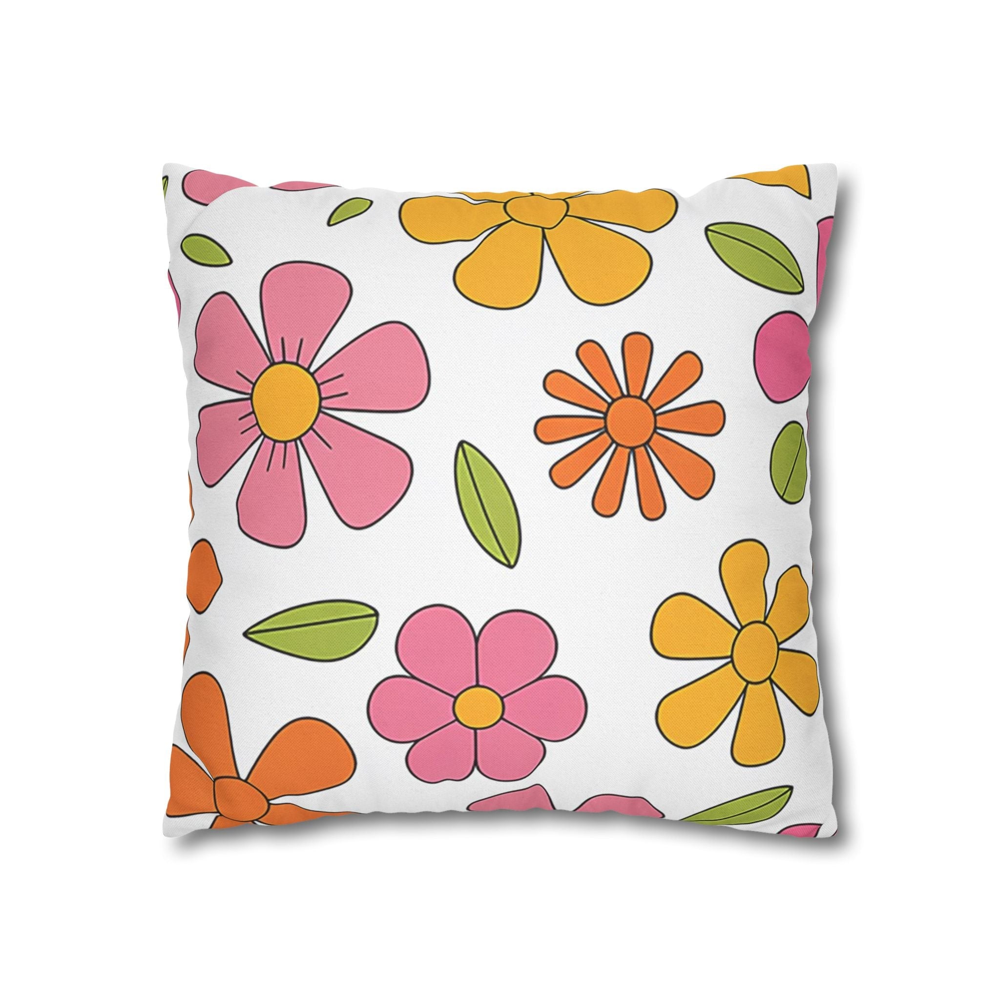 Groovy Floral Throw Pillow, Artsulli - Art is Long, Life is Short, Home Decor, , , , , , , 