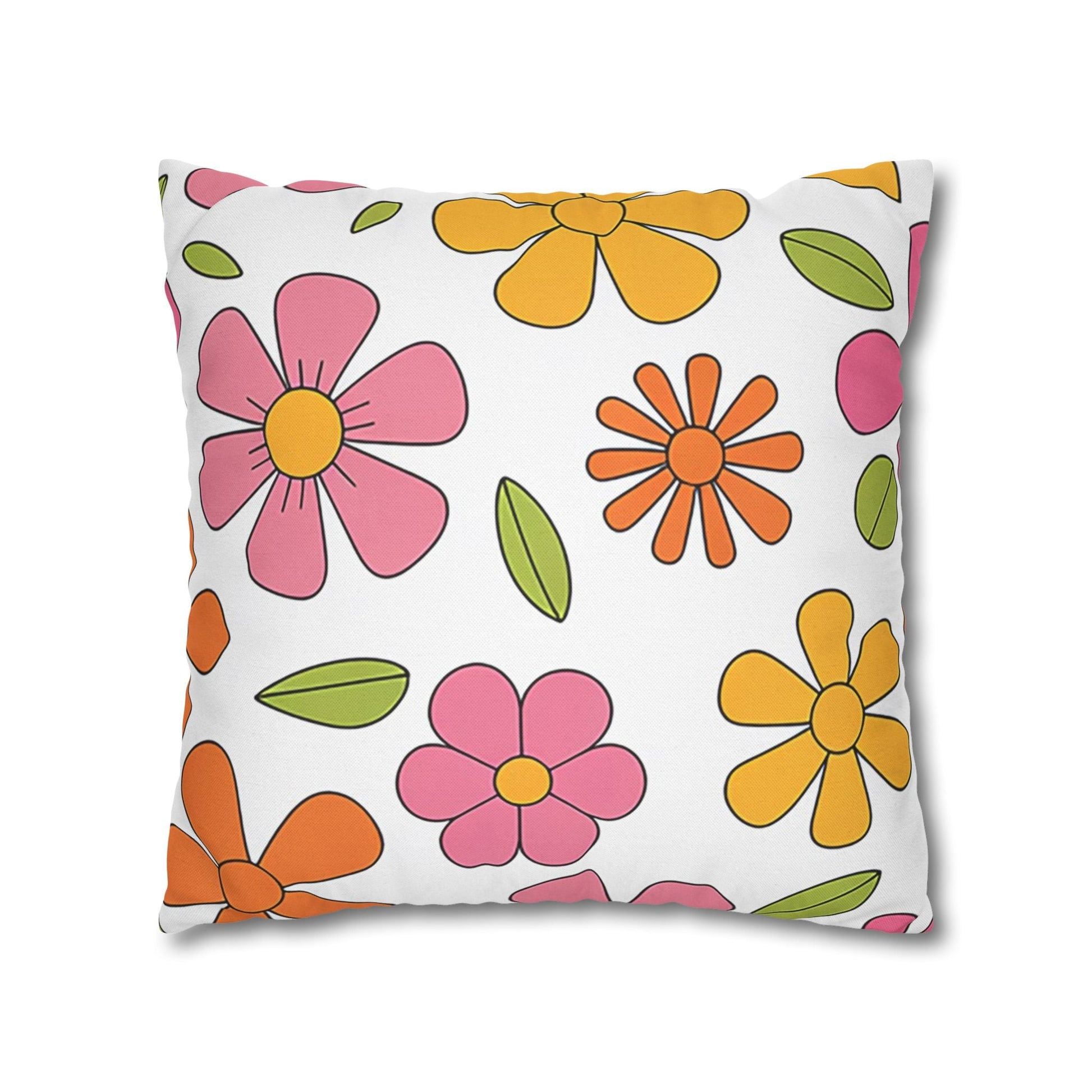 Groovy Floral Throw Pillow, Artsulli - Art is Long, Life is Short, Home Decor, , , , , , , 