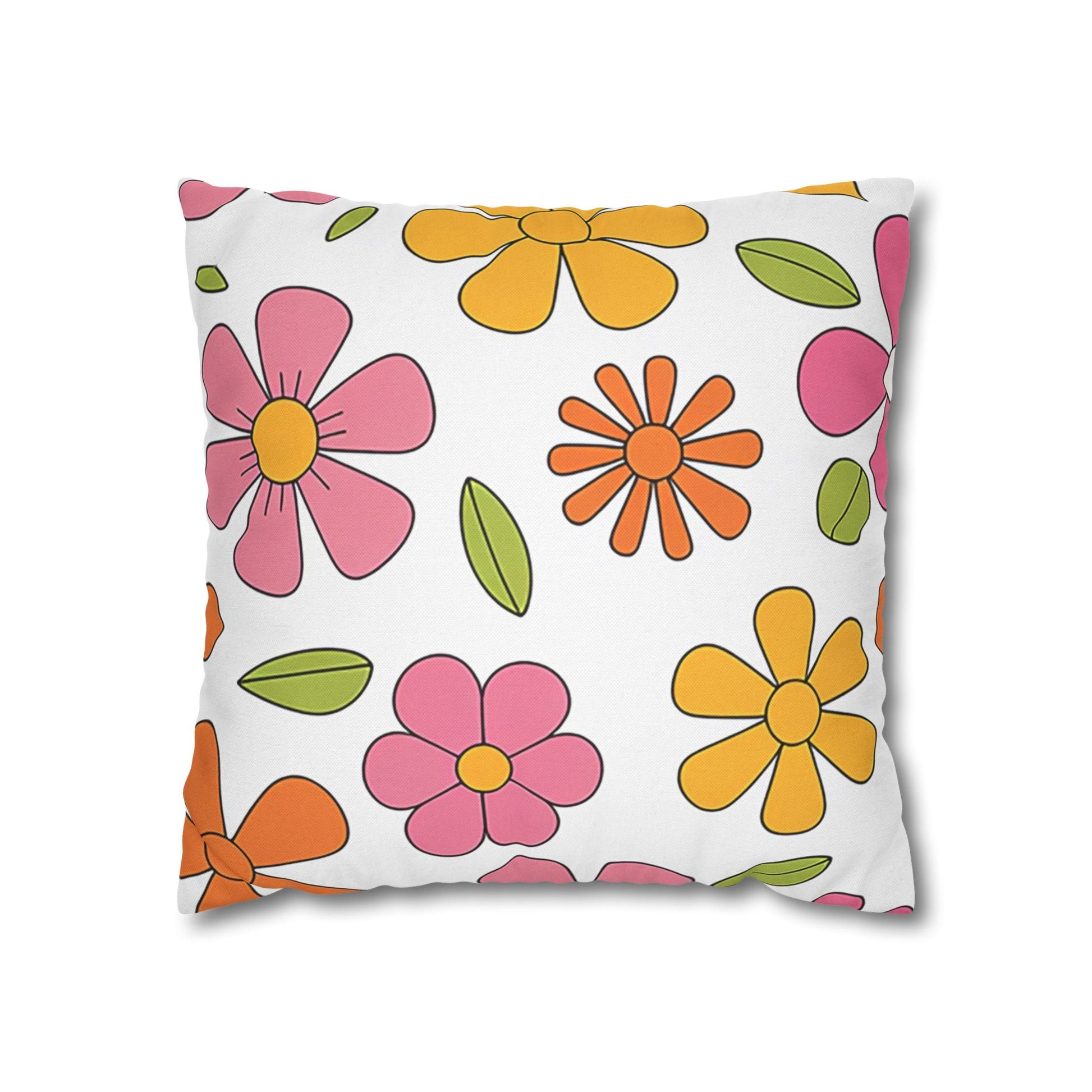 Groovy Floral Throw Pillow, Artsulli - Art is Long, Life is Short, Home Decor, Size, 16" × 16", , , , , 21327513271138330104