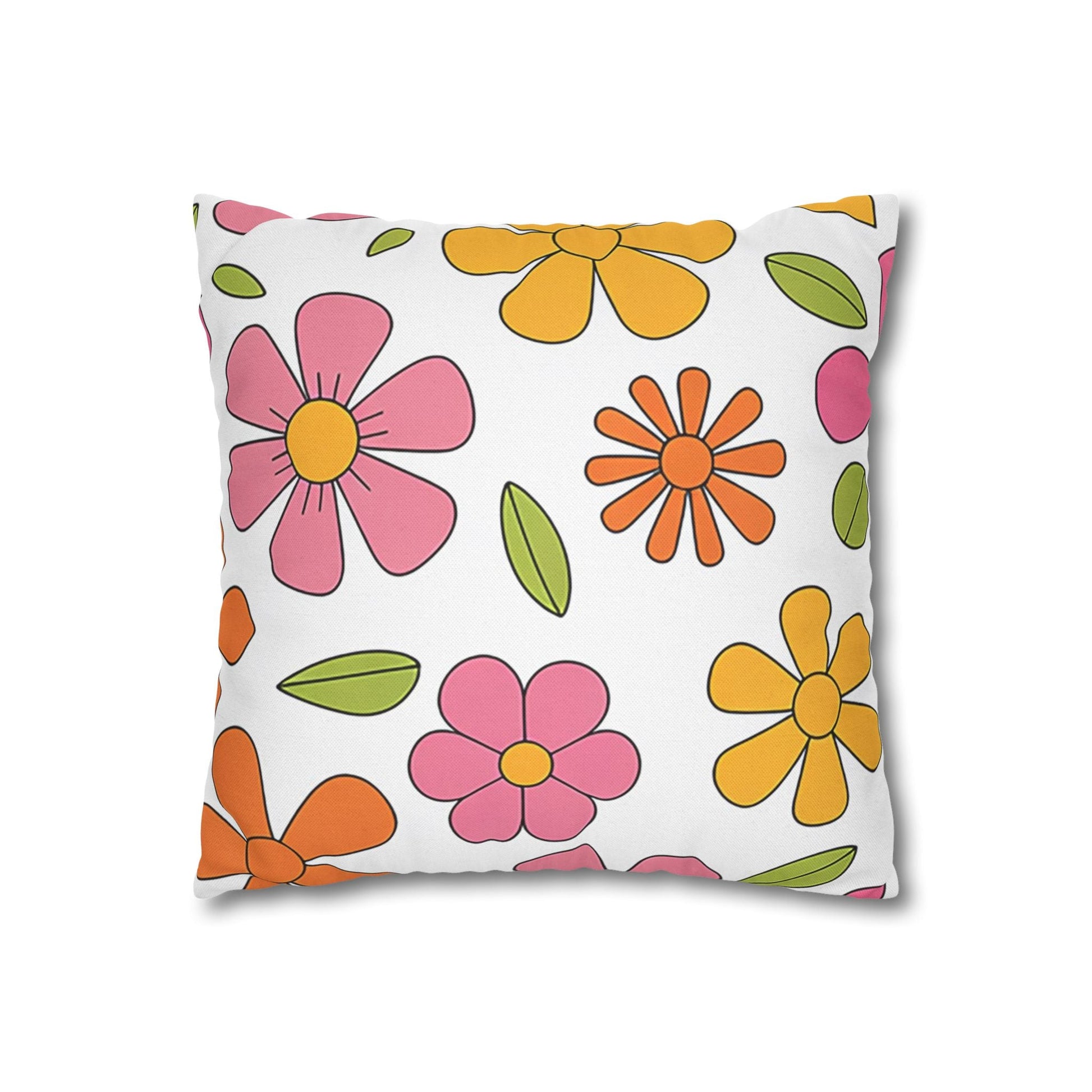 Groovy Floral Throw Pillow, Artsulli - Art is Long, Life is Short, Home Decor, , , , , , , 