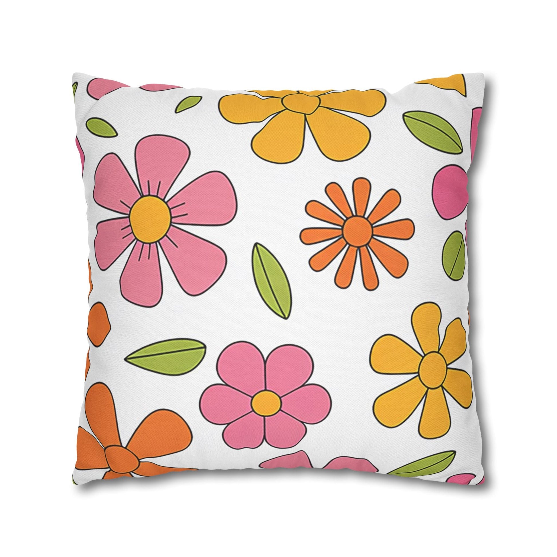 Groovy Floral Throw Pillow, Artsulli - Art is Long, Life is Short, Home Decor, , , , , , , 