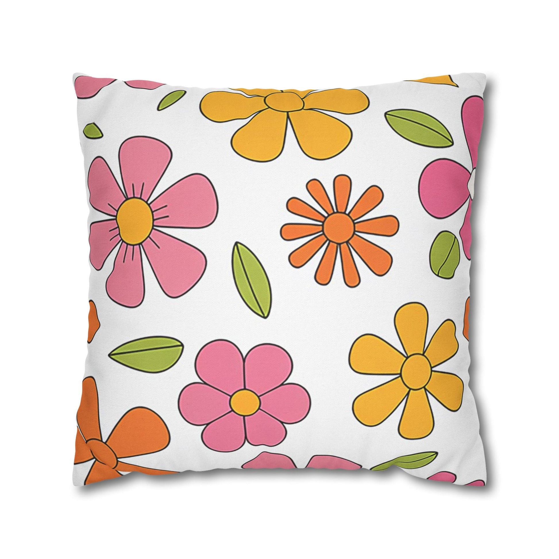 Groovy Floral Throw Pillow, Artsulli - Art is Long, Life is Short, Home Decor, Size, 20" × 20", , , , , 24193222186642722789