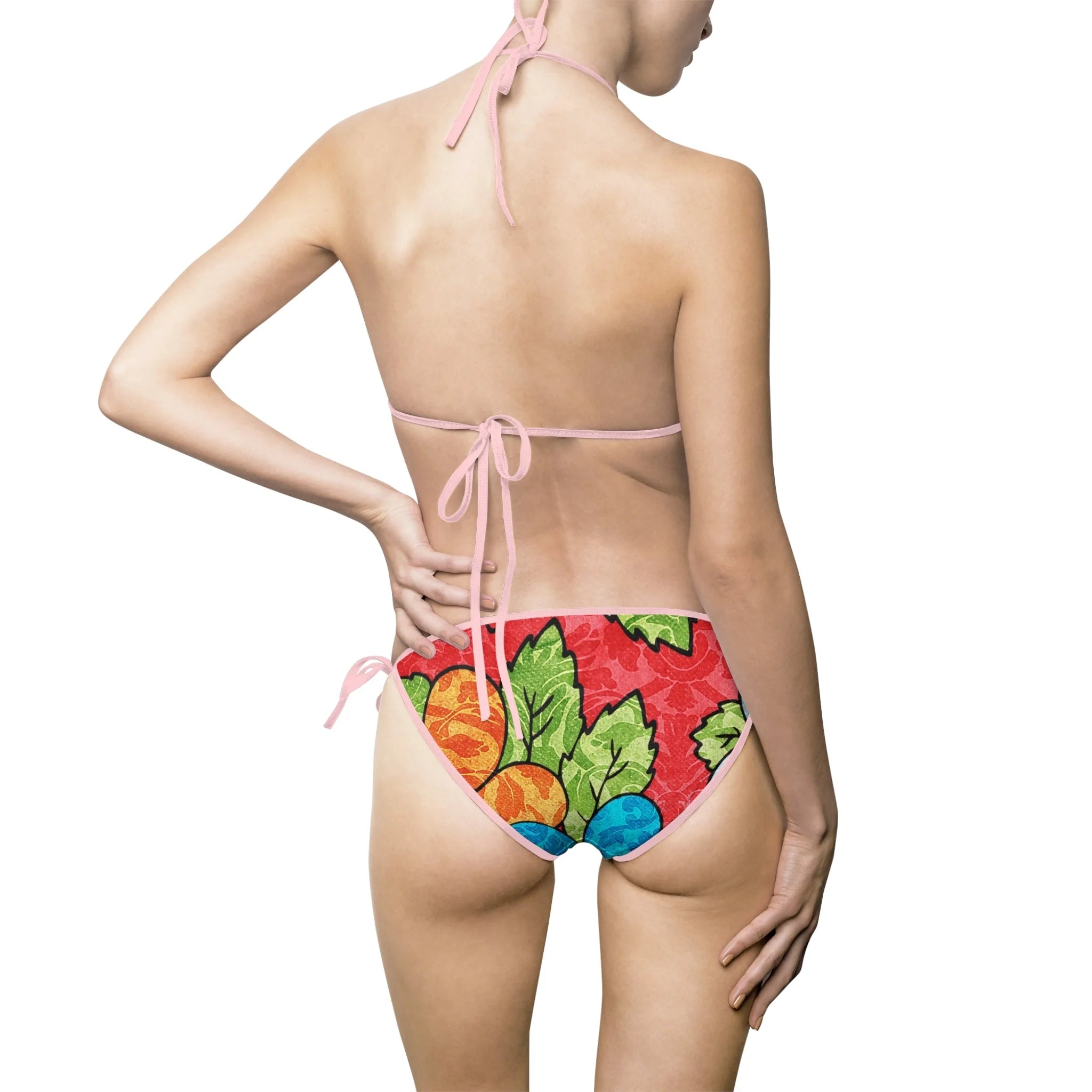 Groovy Red Floral Bikini Swimsuit, Artsulli - Art is Long, Life is Short, All Over Prints, , , , , , , 