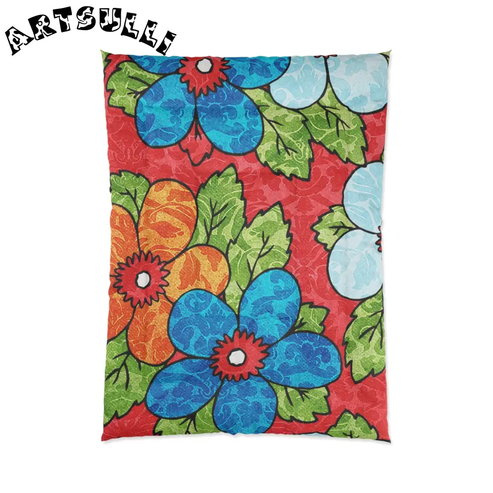 JAKKOUTTHEBXX Groovy Red Floral Comforter 2025