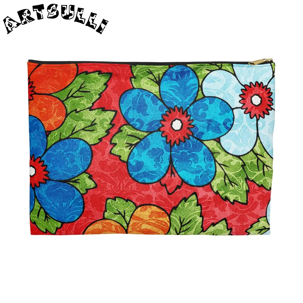 JAKKOUTTHEBXX Groovy Red Floral Flat Pouches 2025