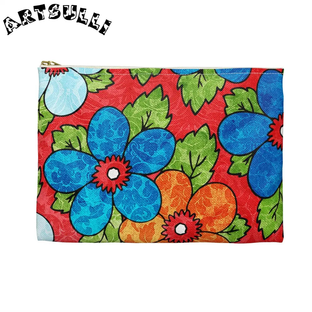 JAKKOUTTHEBXX Groovy Red Floral Flat Pouches 2025