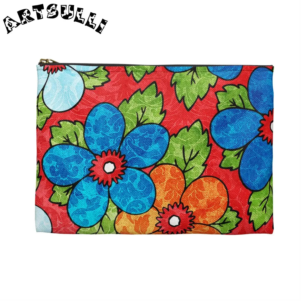 JAKKOUTTHEBXX Groovy Red Floral Flat Pouches 2025