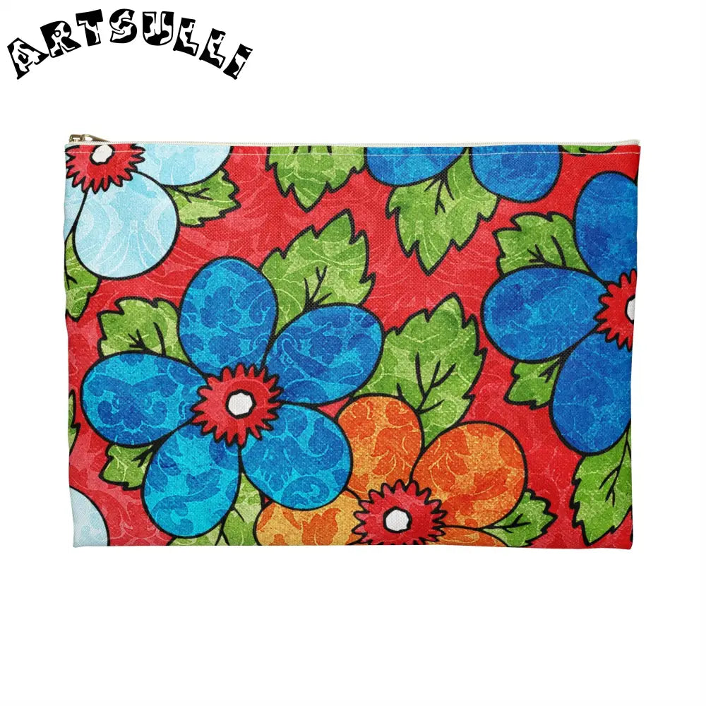 JAKKOUTTHEBXX Groovy Red Floral Flat Pouches 2025