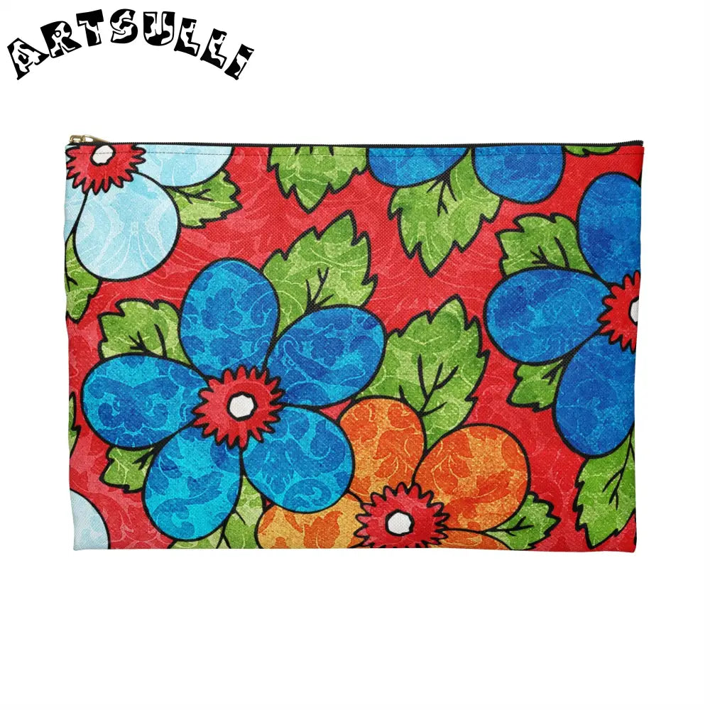 JAKKOUTTHEBXX Groovy Red Floral Flat Pouches 2025