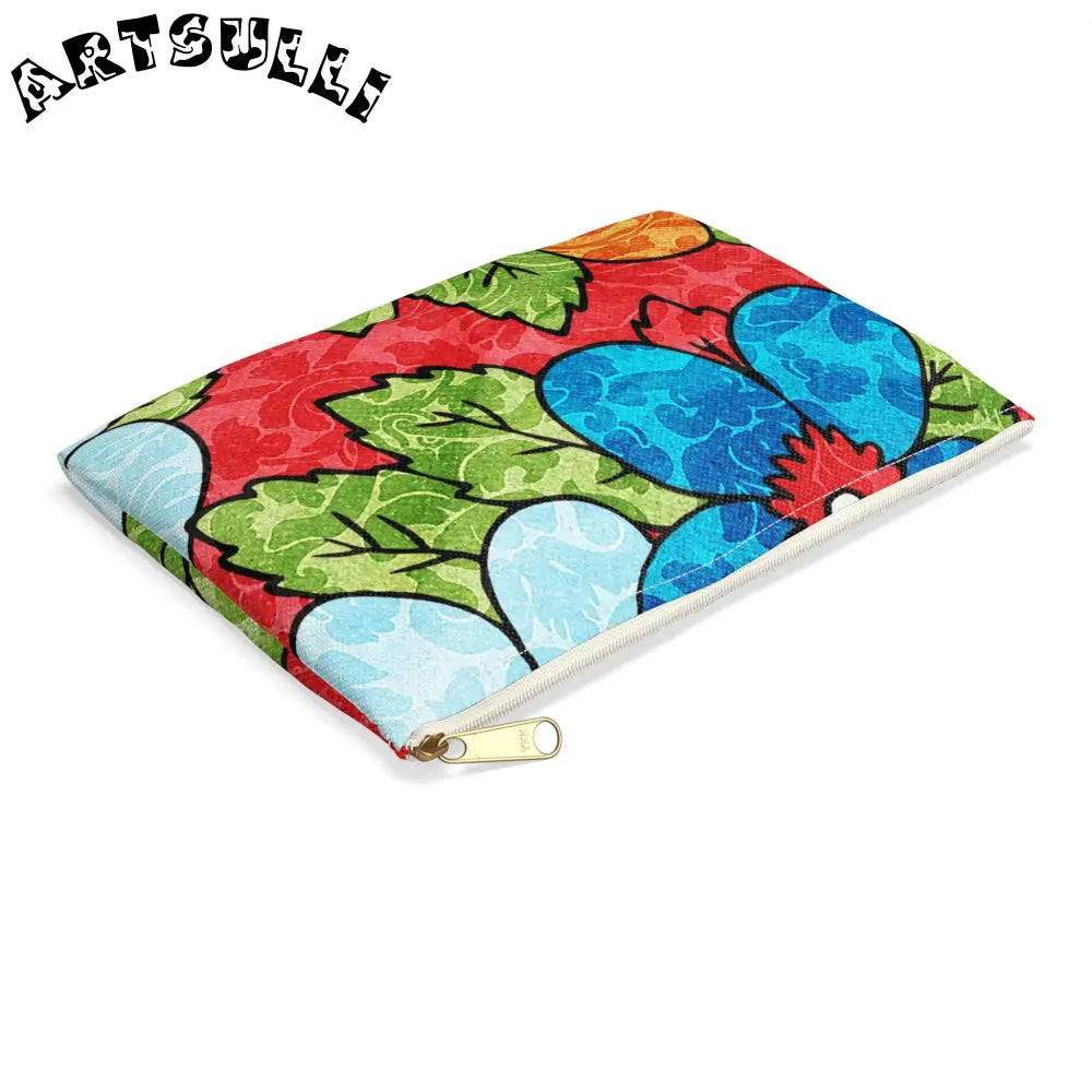 Groovy Red Floral KL Accessory Pouch, Artsulli - Art is Long, Life is Short, Bags, , , , , , , 