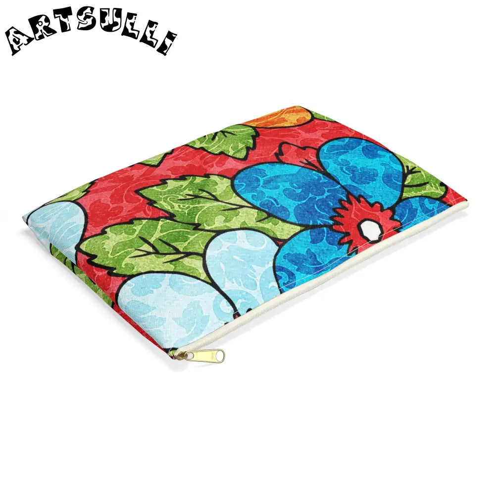 Groovy Red Floral KL Accessory Pouch, Artsulli - Art is Long, Life is Short, Bags, , , , , , , 