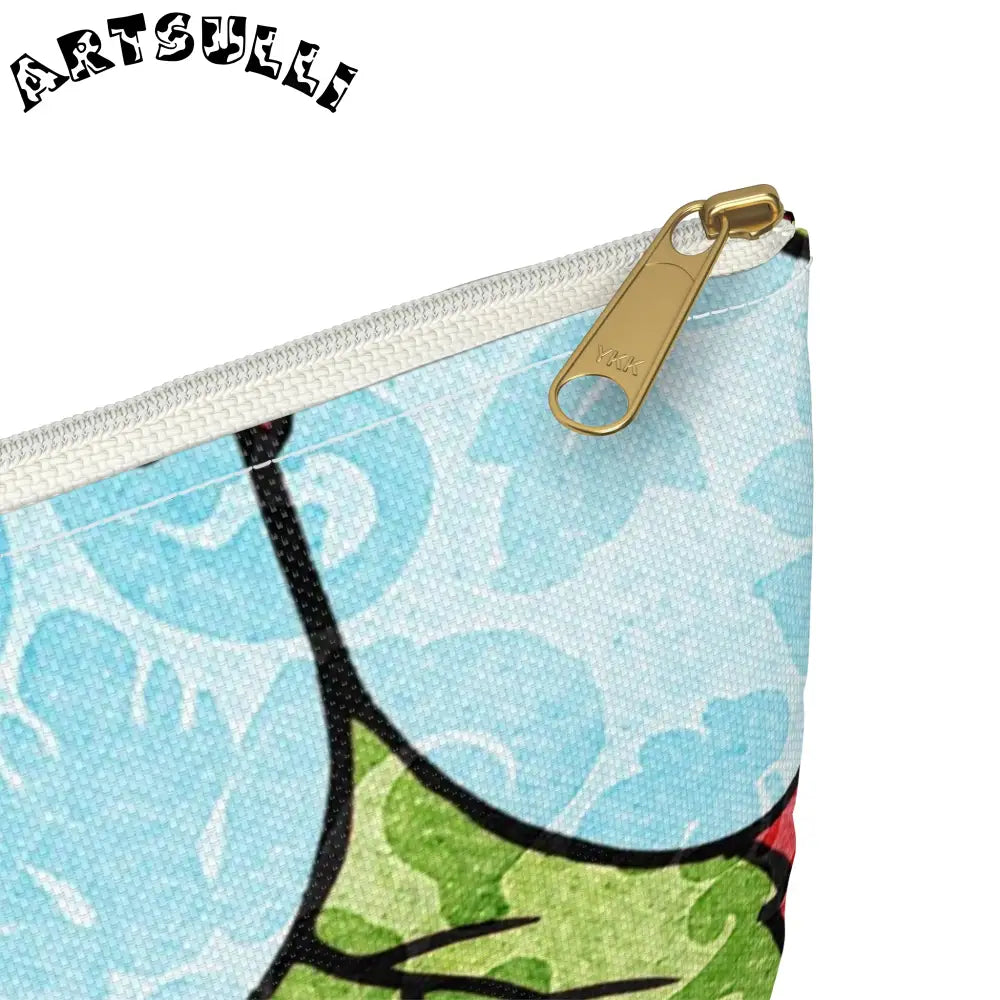 Groovy Red Floral KL Accessory Pouch, Artsulli - Art is Long, Life is Short, Bags, , , , , , , 