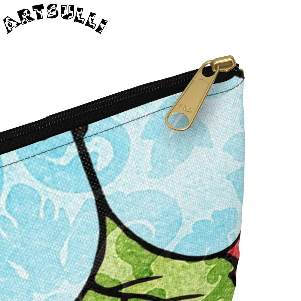 Groovy Red Floral KL Accessory Pouch, Artsulli - Art is Long, Life is Short, Bags, , , , , , , 