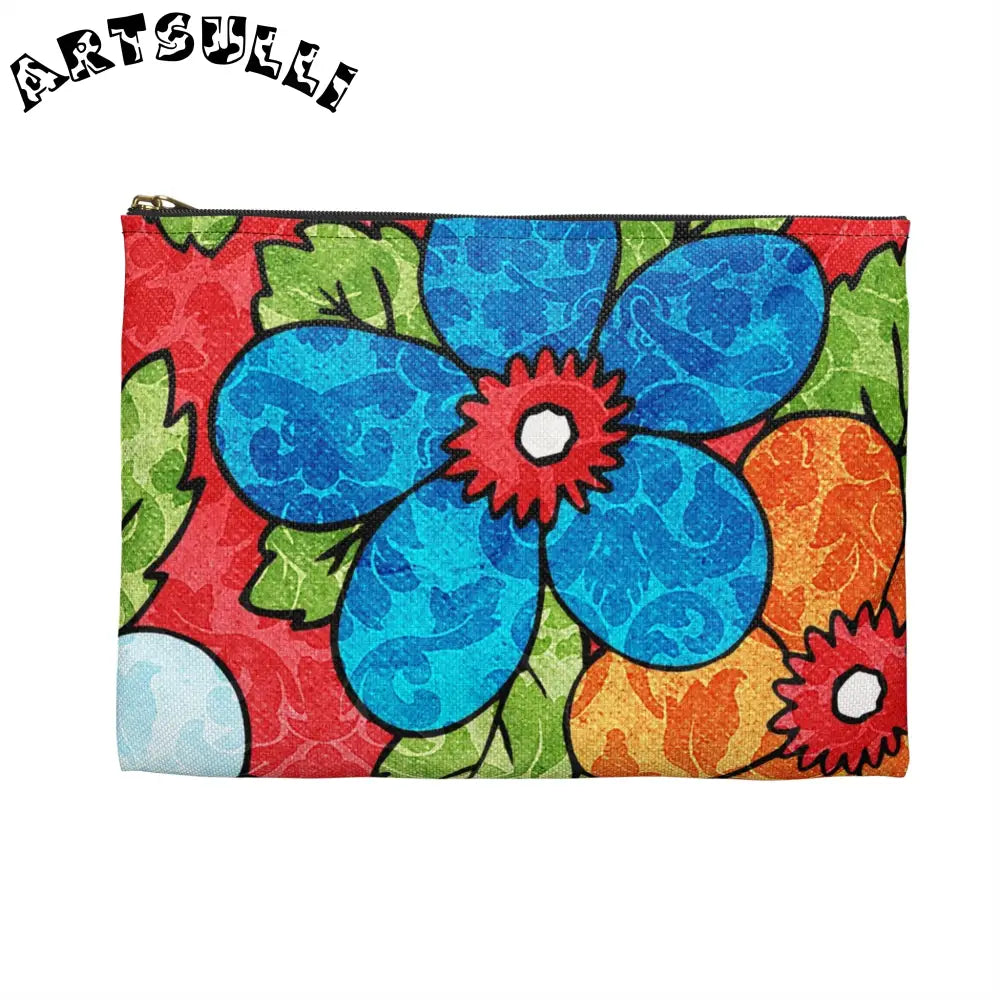 Groovy Red Floral KL Accessory Pouch, Artsulli - Art is Long, Life is Short, Bags, , , , , , , 