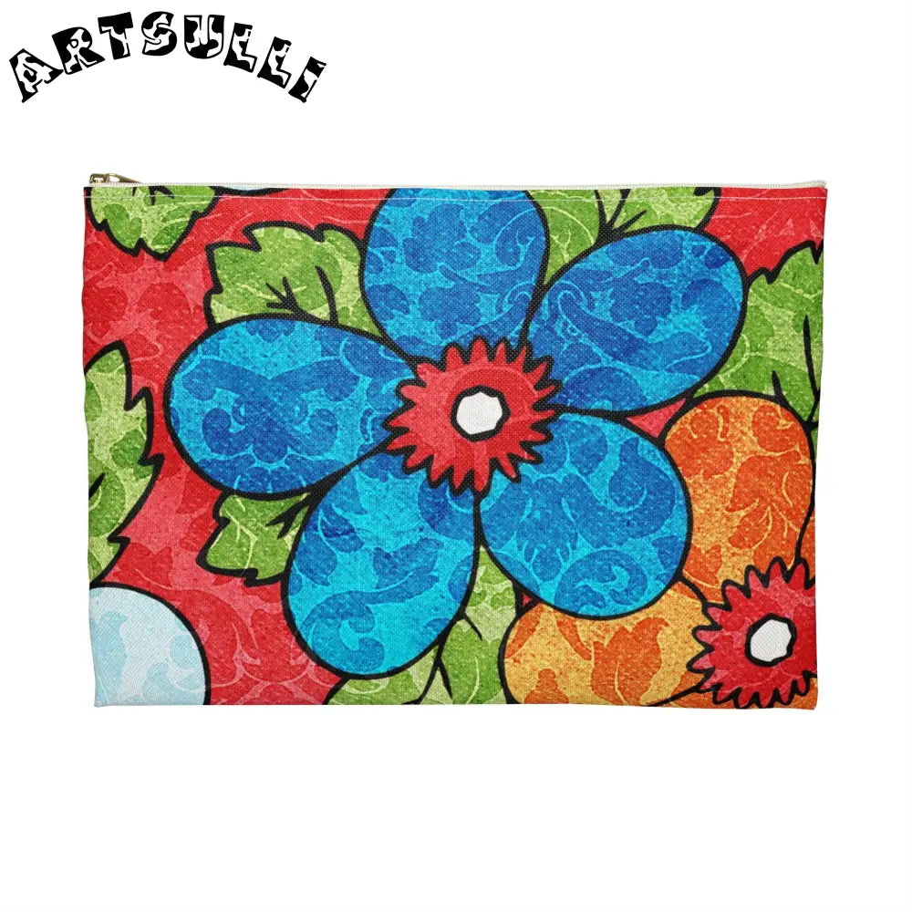 Groovy Red Floral KL Accessory Pouch, Artsulli - Art is Long, Life is Short, Bags, , , , , , , 