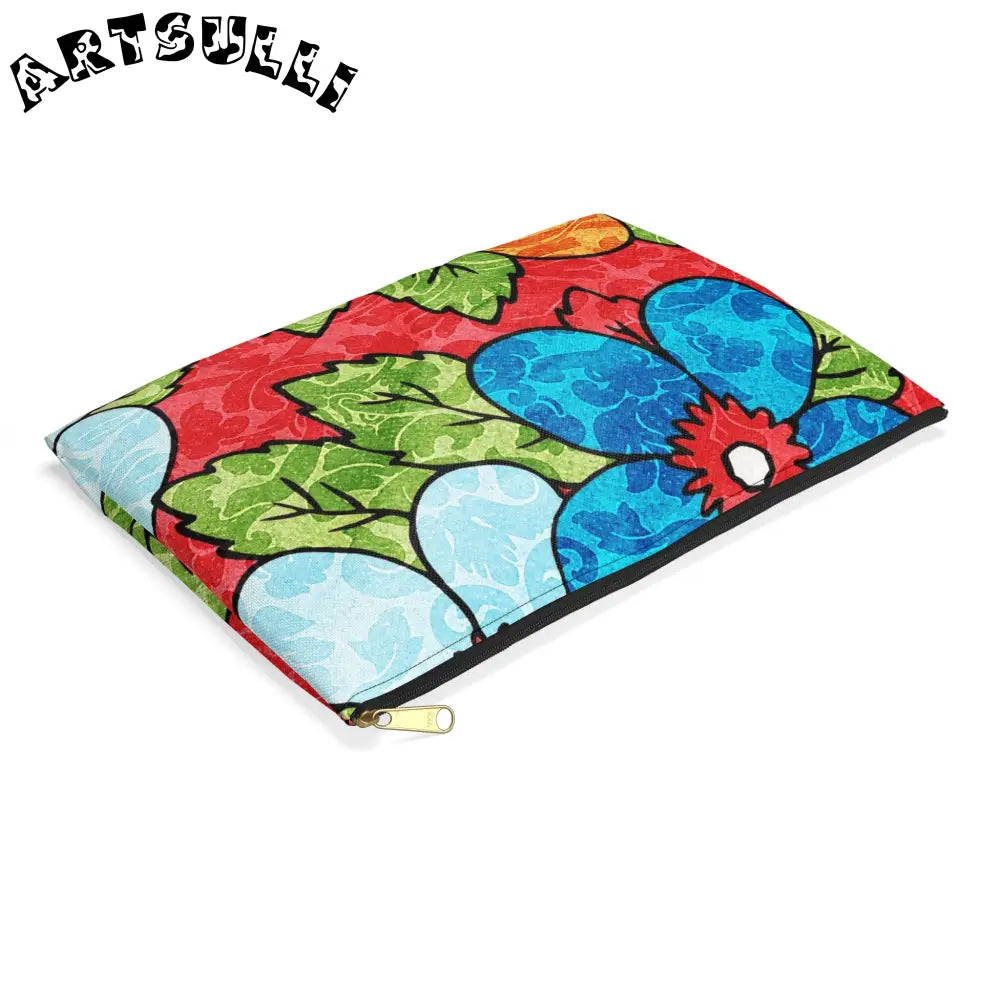 Groovy Red Floral KL Accessory Pouch, Artsulli - Art is Long, Life is Short, Bags, , , , , , , 
