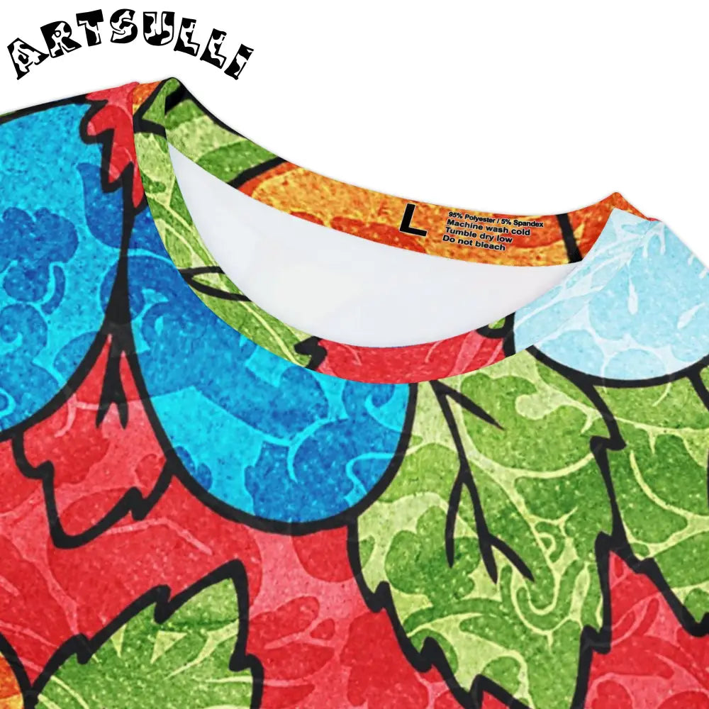 Groovy Red Floral Short Sleeve Shirt, Artsulli - Art is Long, Life is Short, All Over Prints, , , , , , , 