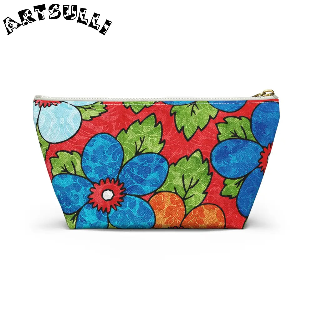 Groovy Red Floral T-Bottom Pouches, Artsulli - Art is Long, Life is Short, Bags, , , , , , , 