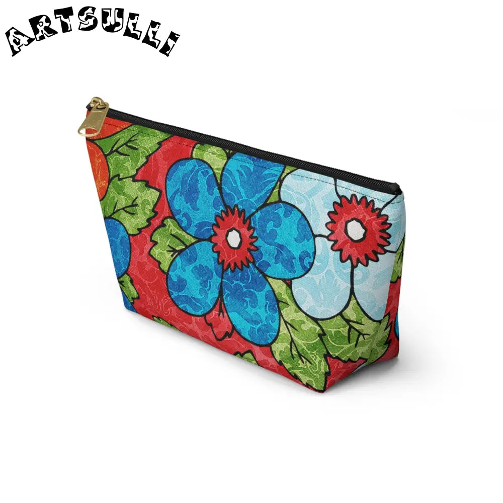 Groovy Red Floral T-Bottom Pouches, Artsulli - Art is Long, Life is Short, Bags, , , , , , , 