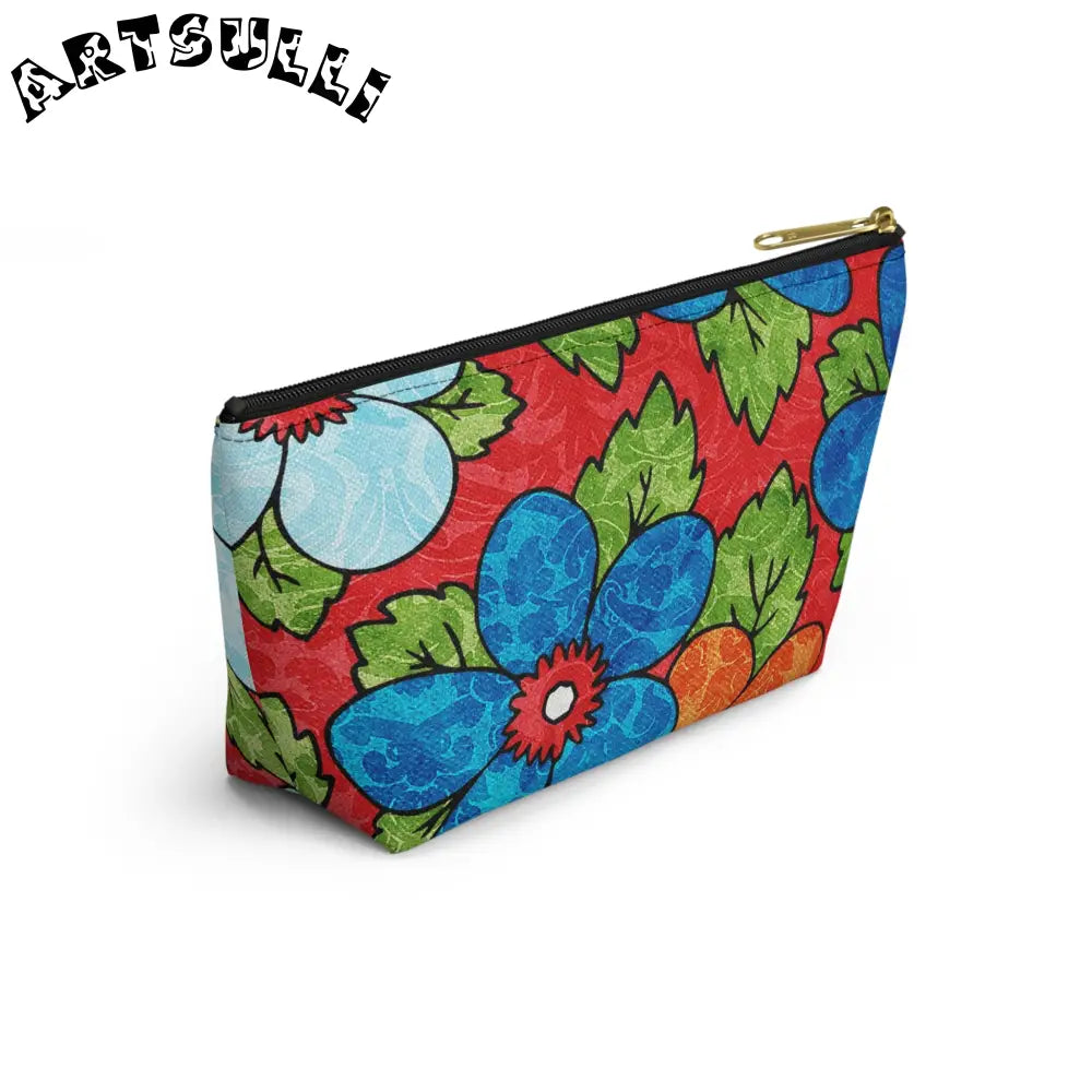 Groovy Red Floral T-Bottom Pouches, Artsulli - Art is Long, Life is Short, Bags, , , , , , , 