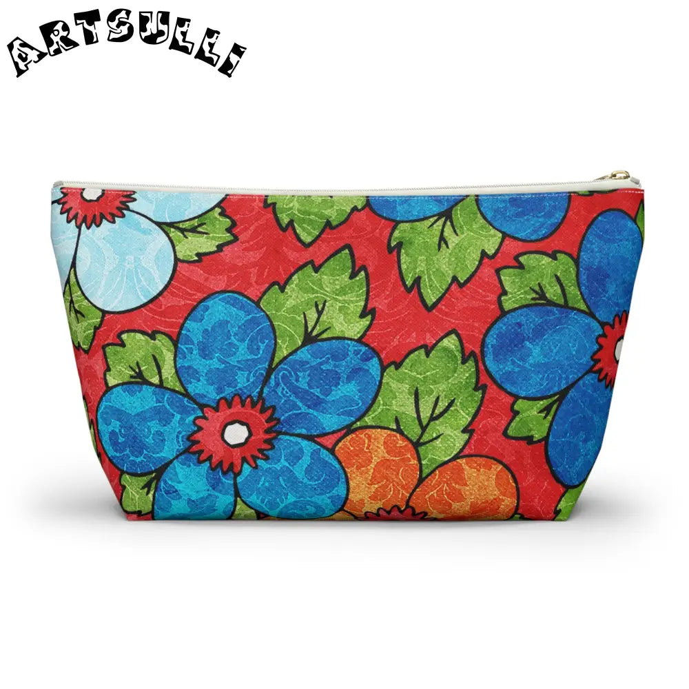 Groovy Red Floral T-Bottom Pouches, Artsulli - Art is Long, Life is Short, Bags, , , , , , , 