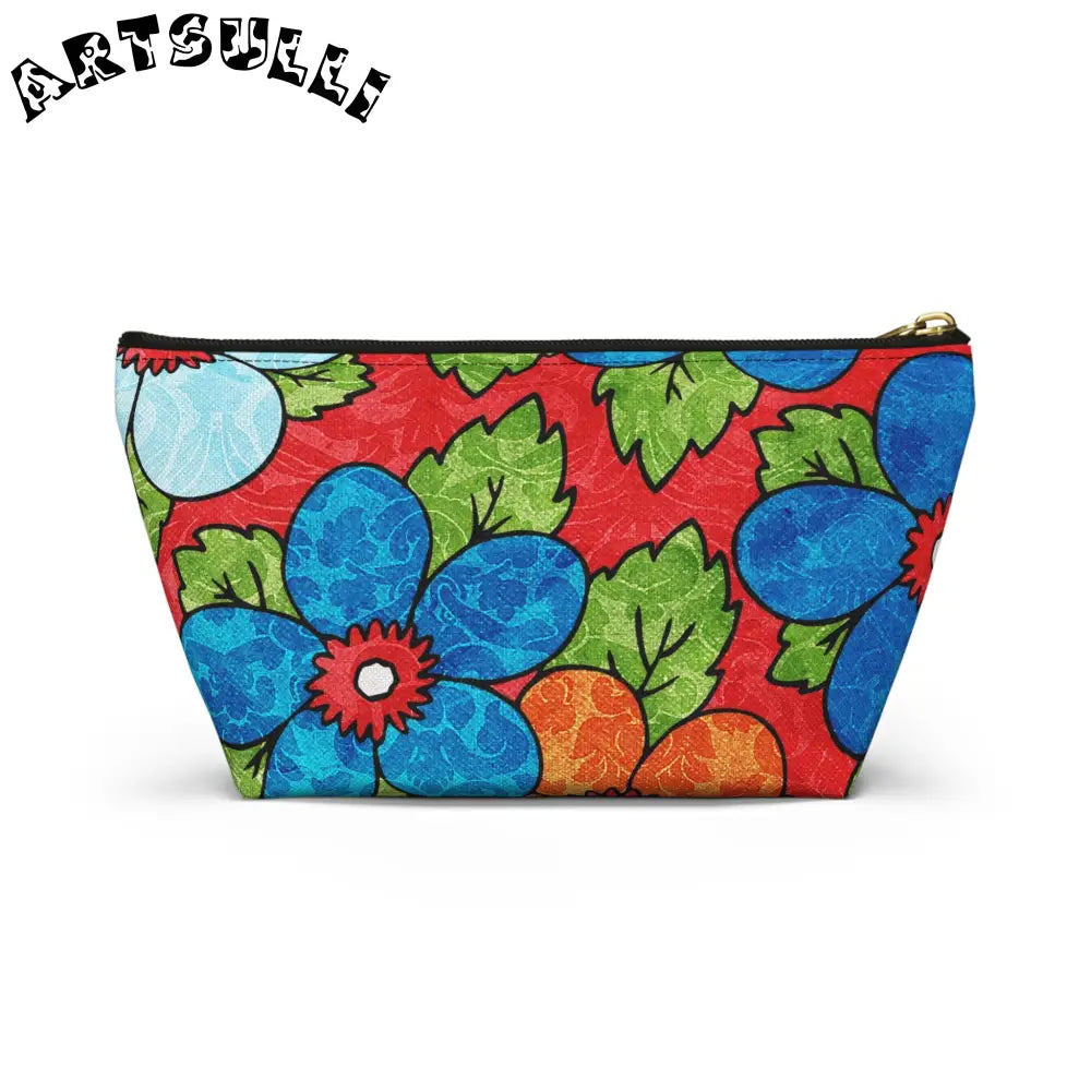 Groovy Red Floral T-Bottom Pouches, Artsulli - Art is Long, Life is Short, Bags, , , , , , , 