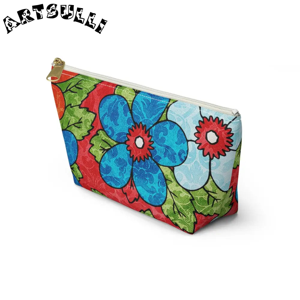 Groovy Red Floral T-Bottom Pouches, Artsulli - Art is Long, Life is Short, Bags, , , , , , , 