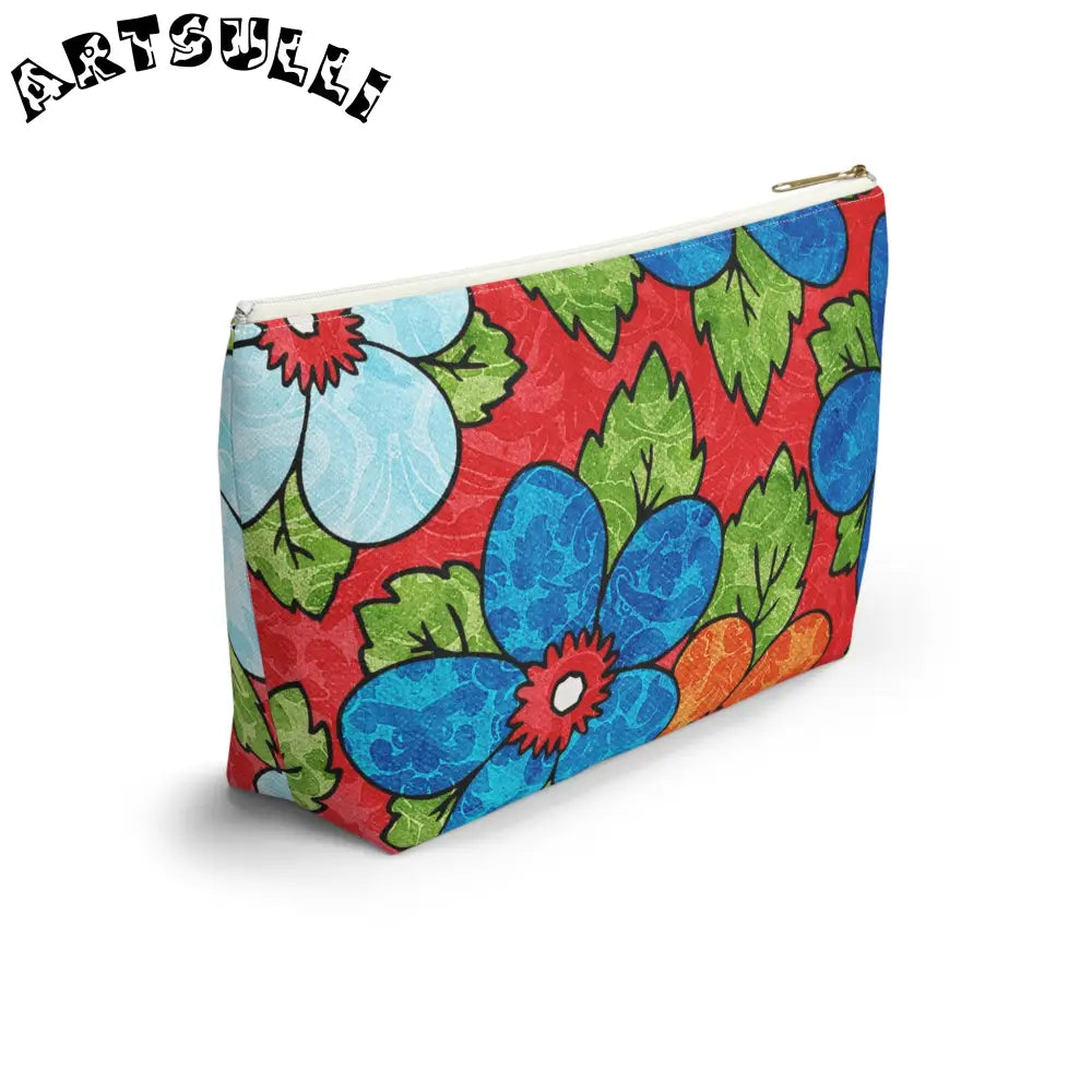 Groovy Red Floral T-Bottom Pouches, Artsulli - Art is Long, Life is Short, Bags, , , , , , , 