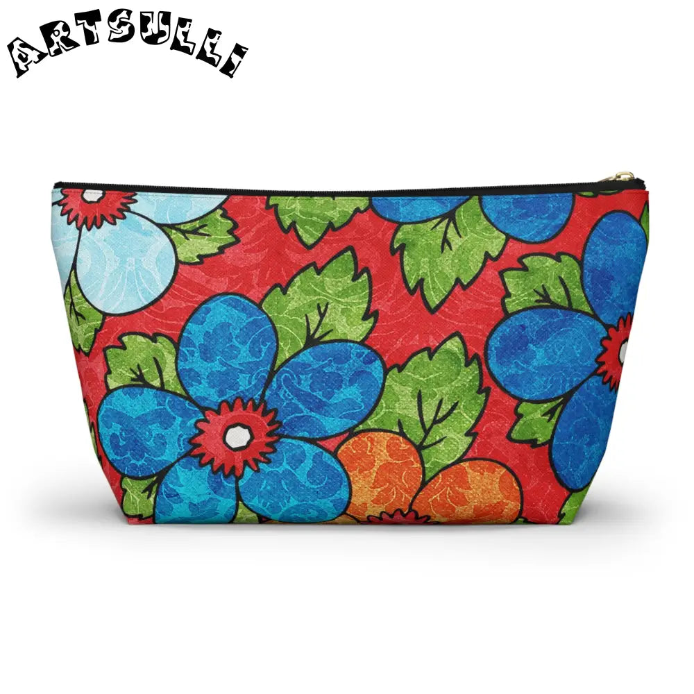 Groovy Red Floral T-Bottom Pouches, Artsulli - Art is Long, Life is Short, Bags, , , , , , , 