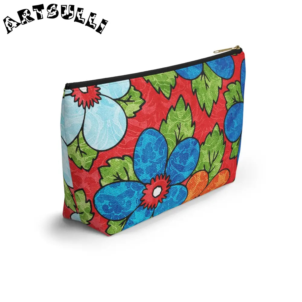 Groovy Red Floral T-Bottom Pouches, Artsulli - Art is Long, Life is Short, Bags, , , , , , , 