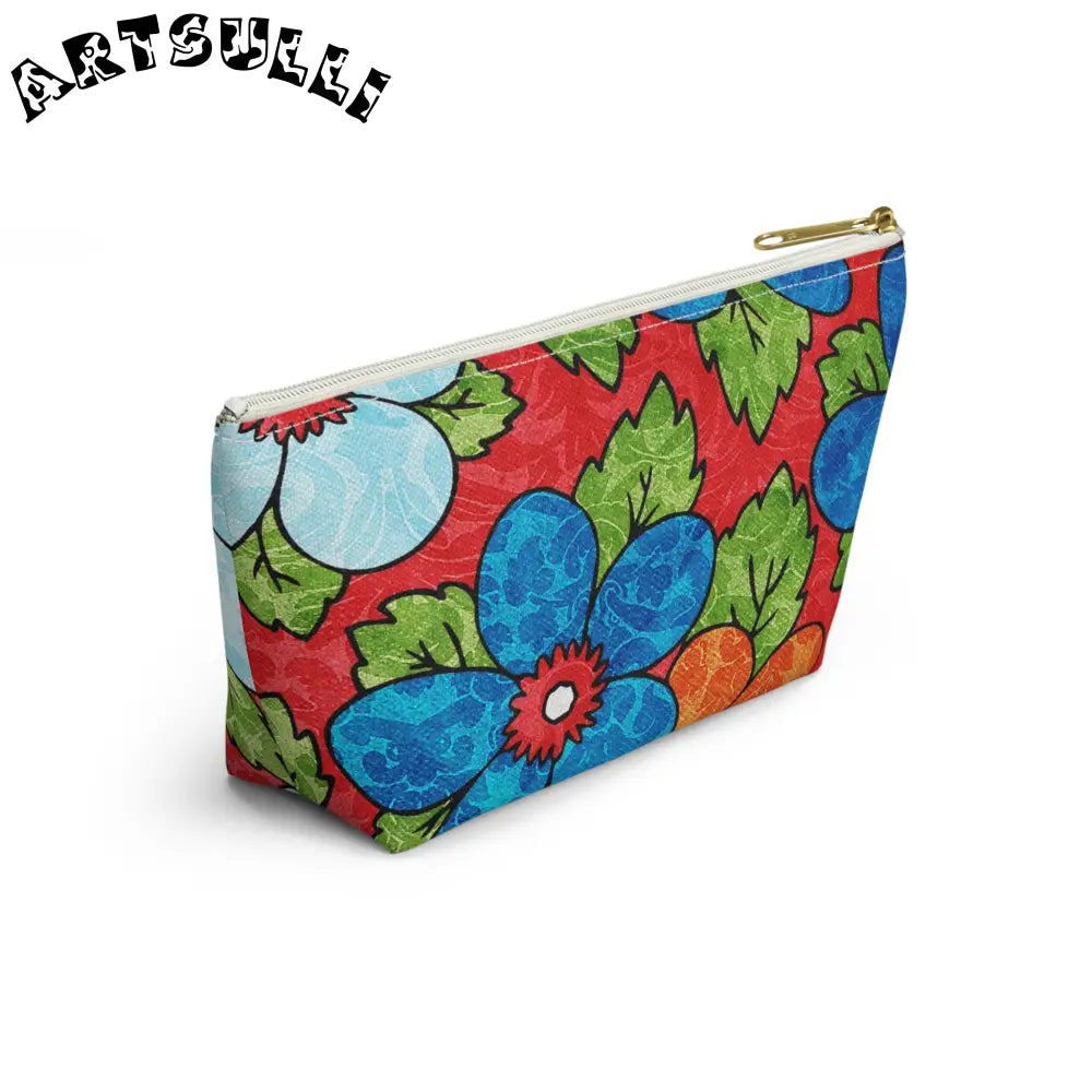 Groovy Red Floral T-Bottom Pouches, Artsulli - Art is Long, Life is Short, Bags, , , , , , , 