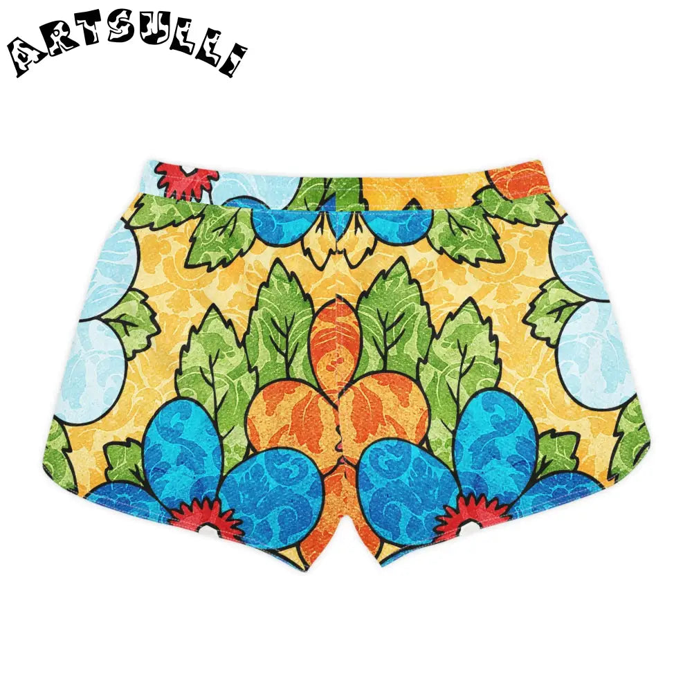 Groovy Yellow Floral Athletic Shorts, Artsulli - Art is Long, Life is Short, All Over Prints, , , , , , , 