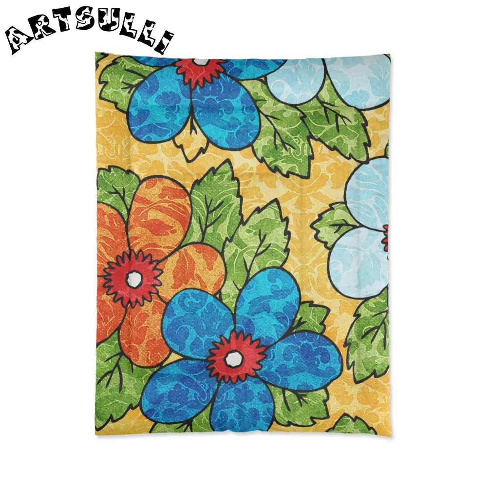 JAKKOUTTHEBXX Groovy Yellow Floral Blanket 2025