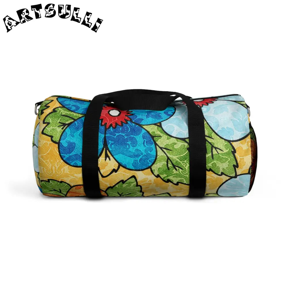 JAKKOUTTHEBXX Groovy Yellow Floral Custom-Printed Duffel Bag 2025