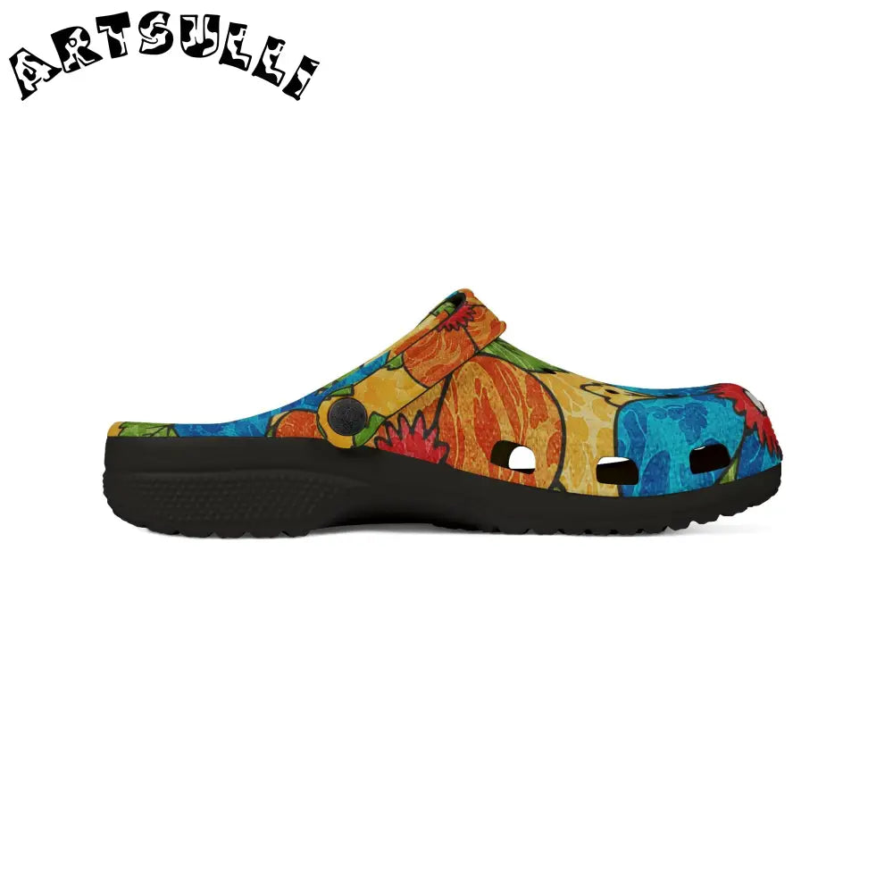 Groovy Yellow Floral EVA Foam Clogs, Artsulli - Art is Long, Life is Short, Shoes, , , , , , , 