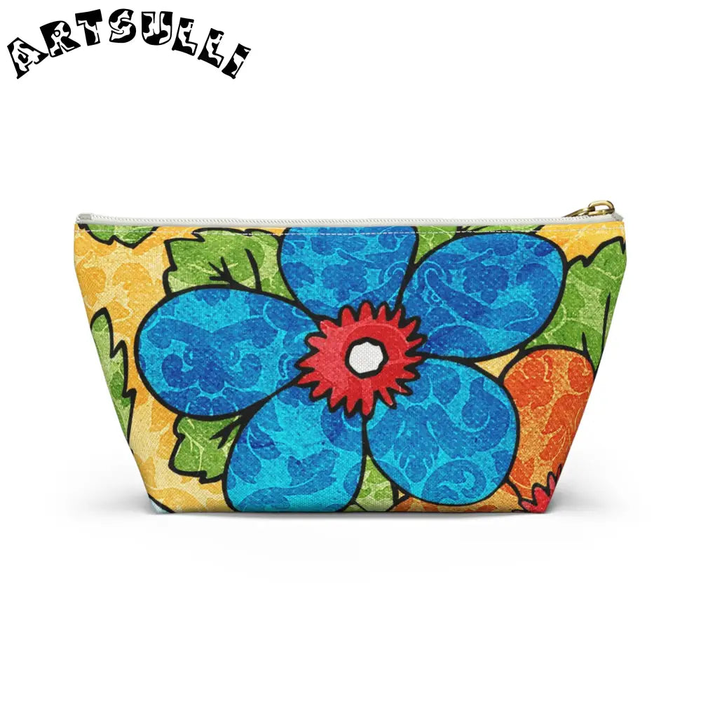 Groovy Yellow Floral KL Accessory Pouch, Artsulli - Art is Long, Life is Short, Bags, , , , , , , 