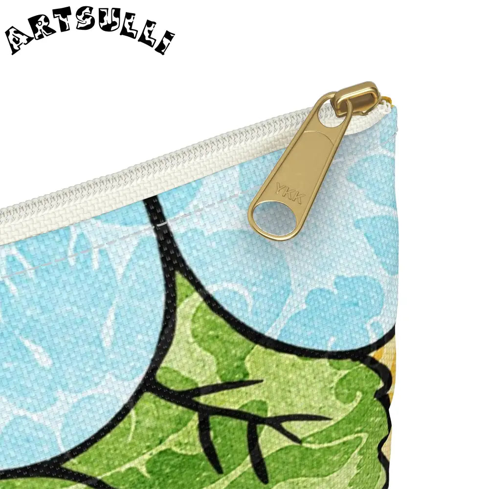 Groovy Yellow Floral KL Accessory Pouch, Artsulli - Art is Long, Life is Short, Bags, , , , , , , 