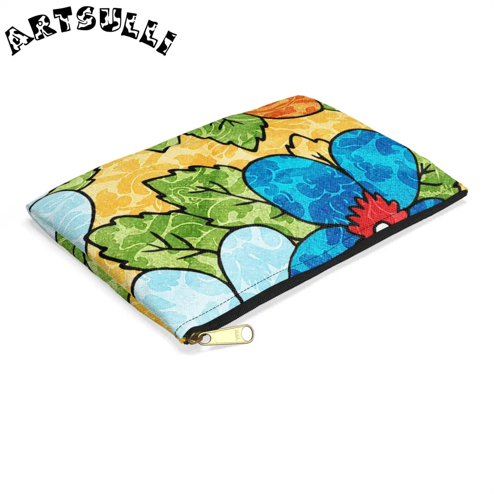 Groovy Yellow Floral KL Accessory Pouch, Artsulli - Art is Long, Life is Short, Bags, , , , , , , 