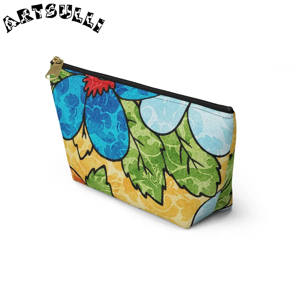 Groovy Yellow Floral KL Accessory Pouch, Artsulli - Art is Long, Life is Short, Bags, , , , , , , 