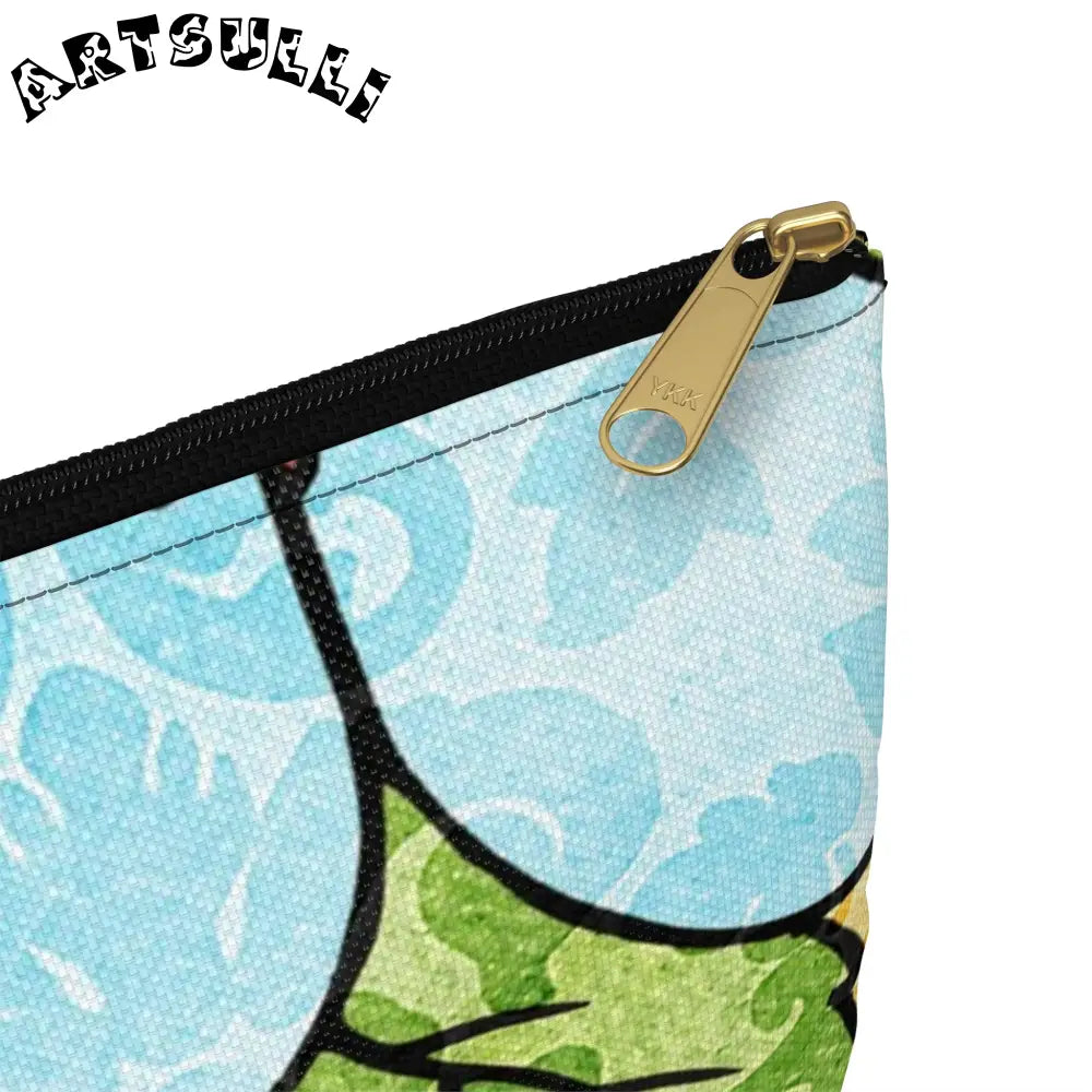 Groovy Yellow Floral KL Accessory Pouch, Artsulli - Art is Long, Life is Short, Bags, , , , , , , 