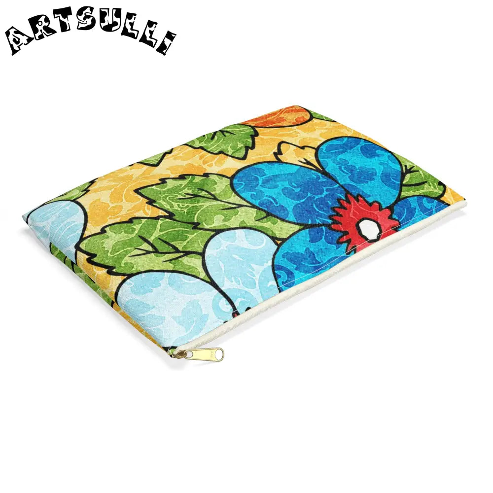 Groovy Yellow Floral KL Accessory Pouch, Artsulli - Art is Long, Life is Short, Bags, , , , , , , 