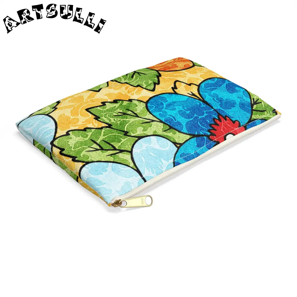Groovy Yellow Floral KL Accessory Pouch, Artsulli - Art is Long, Life is Short, Bags, , , , , , , 