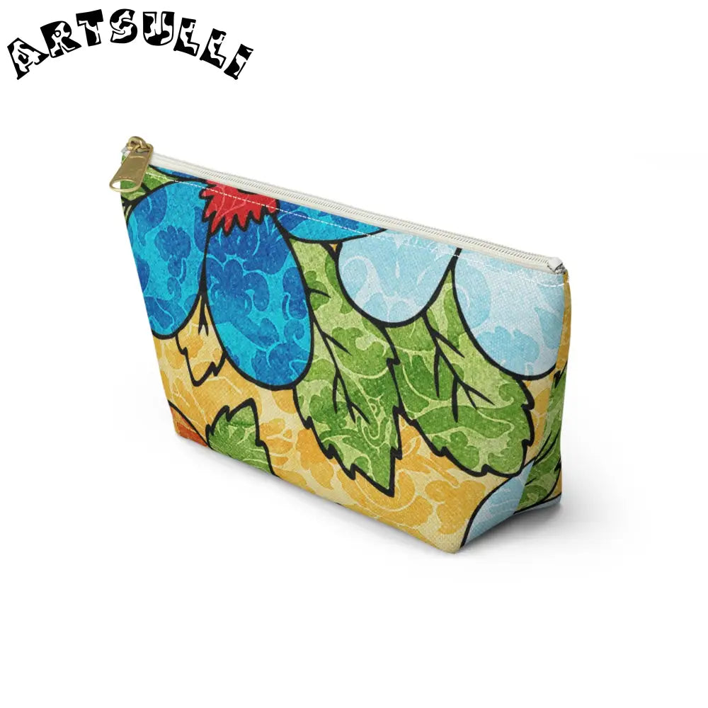 Groovy Yellow Floral KL Accessory Pouch, Artsulli - Art is Long, Life is Short, Bags, , , , , , , 