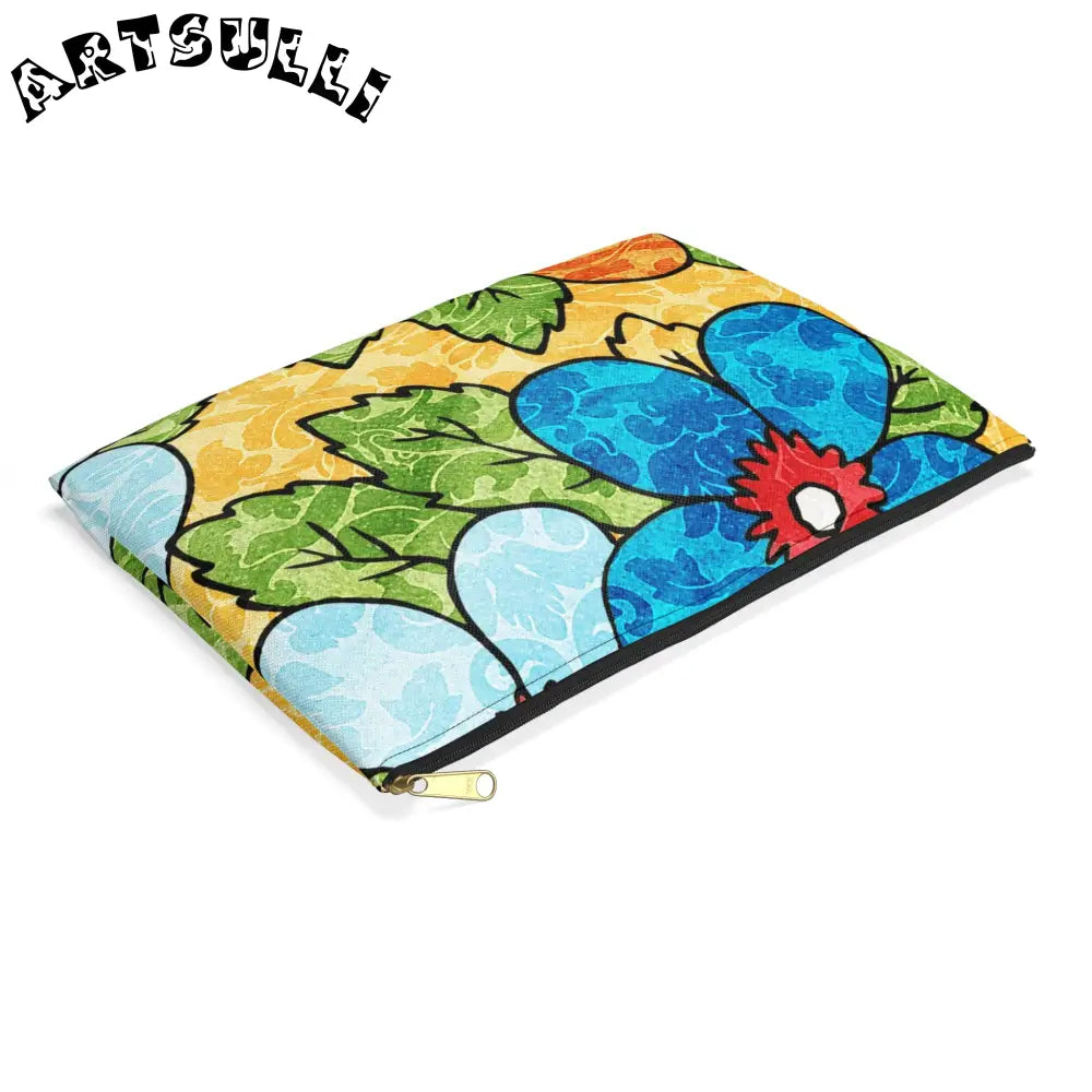 Groovy Yellow Floral KL Accessory Pouch, Artsulli - Art is Long, Life is Short, Bags, , , , , , , 