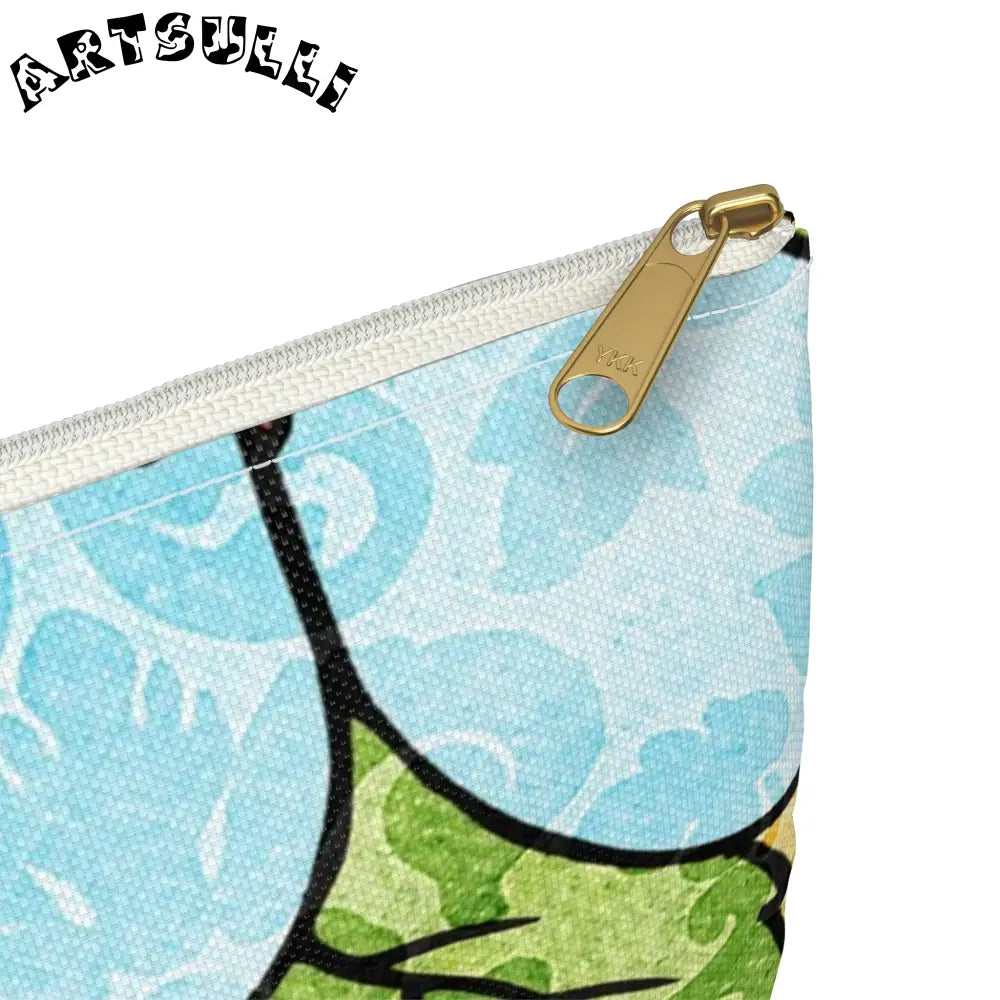 Groovy Yellow Floral KL Accessory Pouch, Artsulli - Art is Long, Life is Short, Bags, , , , , , , 