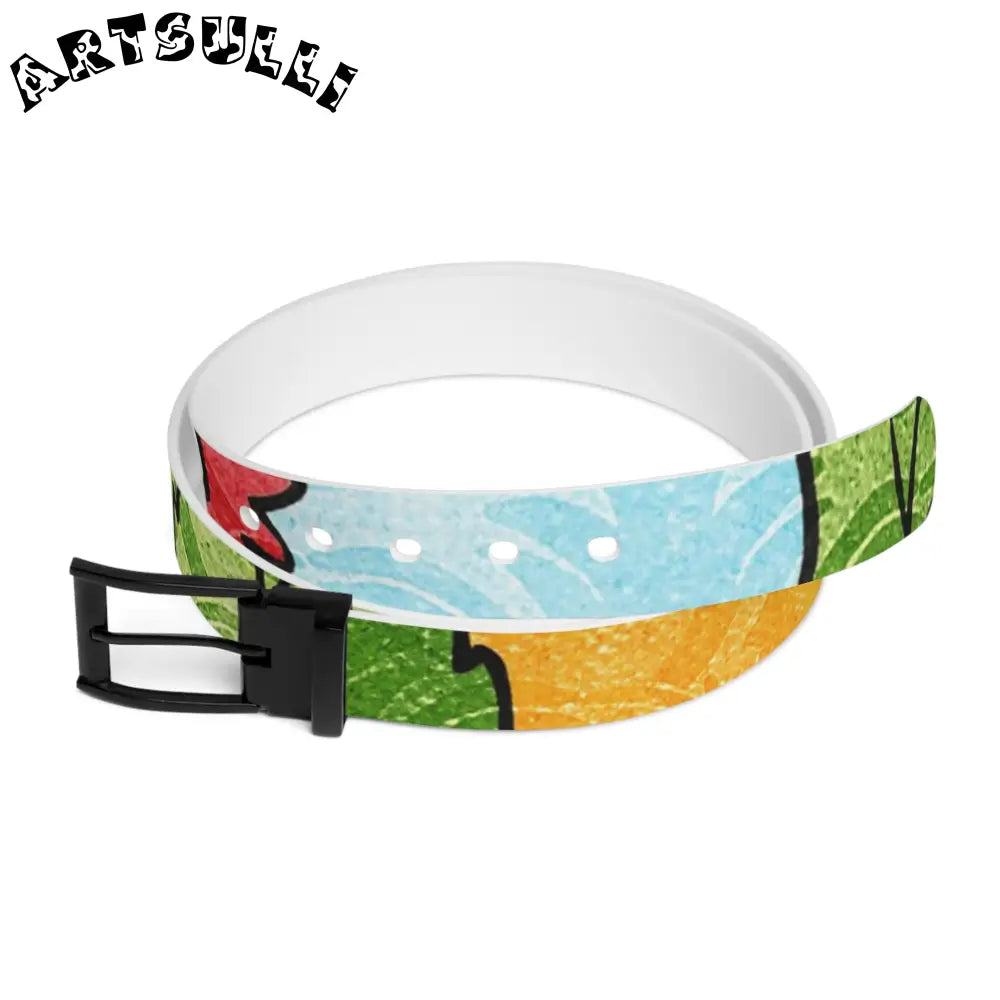 JAKKOUTTHEBXX Groovy Yellow Floral Personalized Belt 2025