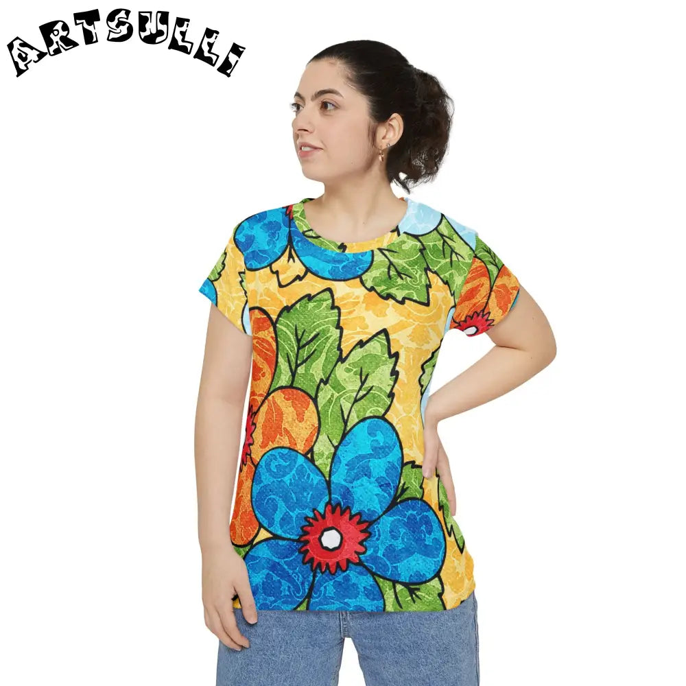 Groovy Yellow Floral Short Sleeve Shirt, Artsulli - Art is Long, Life is Short, All Over Prints, , , , , , , 