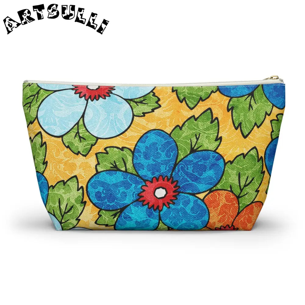 Groovy Yellow Floral T-Bottom Pouches, Artsulli - Art is Long, Life is Short, Bags, , , , , , , 