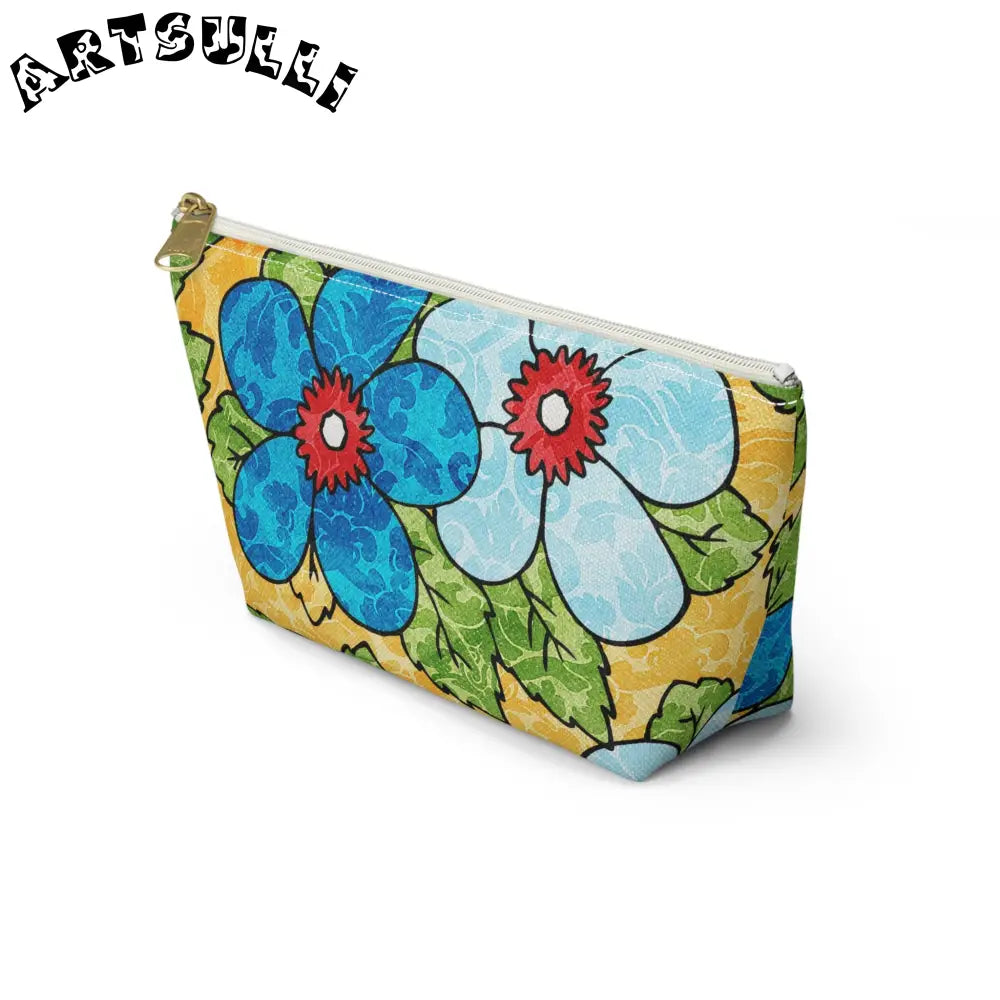 Groovy Yellow Floral T-Bottom Pouches, Artsulli - Art is Long, Life is Short, Bags, , , , , , , 