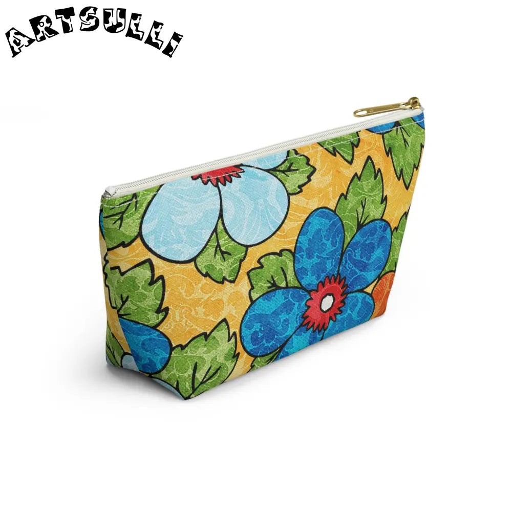 Groovy Yellow Floral T-Bottom Pouches, Artsulli - Art is Long, Life is Short, Bags, , , , , , , 